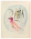 Marc Chagall, Le Chevalet, 1969, Farblithographie auf Arches-Velin