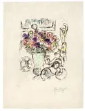 Marc Chagall, Anemones, 1974, Farblithographie auf Japan