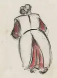 Rückenansicht einer Magd by Heinrich Zille, Farbkreide und Kohle auf Papier, sold Dec 2016