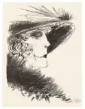 Otto Dix, Dame mit Reiher, 1923, Lithographie auf imitiertem Japan