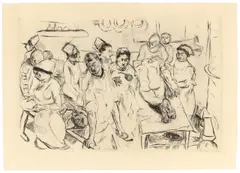Große Operation by Max Beckmann, Um 1914, Kaltnadel auf Bütten, sold Dec 2022