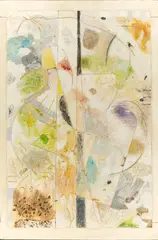 Carl Buchheister, Komposition Elbem, 1963, Öl und Assemblage auf Karton, montiert auf Holz (Künstlerrahmen)