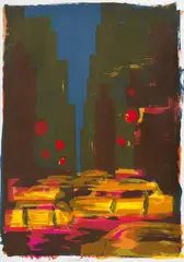 Rainer Fetting, Taxi, 1992, Farbserigrafie auf festem Papier