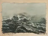 Ralph Fleck, Gipfelstück I“ (Alpen), 1980, Öl auf Leinwand