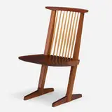 Conoid chair by George Nakashima, 1984, American black walnut, hickory, sold Jan 2022