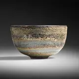 Gertrud and Otto Natzler, Bowl, 1955, earthenware with Grey Earth Crater glaze