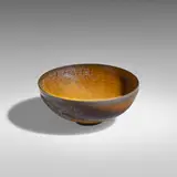 Gertrud and Otto Natzler, Bowl with fingermarks, 1962, earthenware with Dark Tiger Eye Reduction Fired glaze