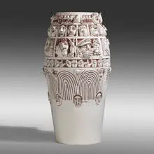 Peter Gourfain, South Africa Pot from the Ohio Pot series, 1985, terracotta with white slip