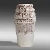 Peter Gourfain, South Africa Pot from the Ohio Pot series, 1985, terracotta with white slip