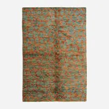 Thick pile carpet by Contemporary, hand-knotted hemp fiber, sold Jan 2022