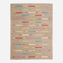 Flatweave carpet by Contemporary, hand-woven wool, sold Jan 2022