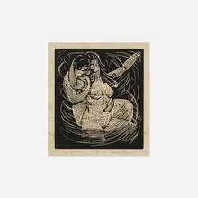 I Would Kiss Thee (from The Song of Solomon) by Wharton Esherick, 1927, woodcut on paper, sold Jan 2022