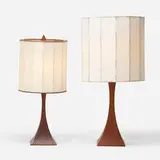 Robert Whitley, Table lamps, set of two, 2007, carved walnut, banana fiber parchment
