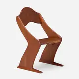 Robert Whitley, Boomerang chair, 1977, carved and sculpted walnut