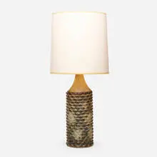 Axel Salto, Budding table lamp, 1967, glazed stoneware, paper