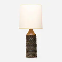 Axel Salto, Budding table lamp, 1965, glazed stoneware, paper