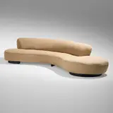 Vladimir Kagan, Serpentine sofa, c. 1955, upholstery, lacquered wood