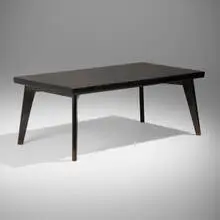 Dining table from Chandigarh by Pierre Jeanneret, c. 1960-61, stained teak, sold Apr 2025
