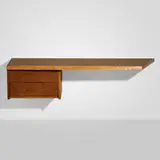 Wall-mounted shelf by George Nakashima, 1975, American black walnut, sold Apr 2025
