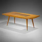 Joaquim Tenreiro, Dining table, c. 1950, pau marfim, glass