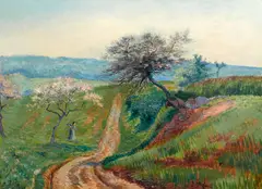 Victor Vignon, Chemin montant, oil on canvas