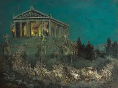 Procession to the Parthenon by Colin Campbell Cooper, oil on canvas, sold Nov 2017