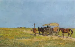 Georg Lebrecht, An extensive landscape with horses and a cart, 1911, oil on canvas