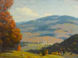 Andrew, A hilly landscape, possibly the Blue Ridge Mountains, oil on canvas