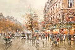 Antoine Blanchard, Porte St. Denis, oil on canvas