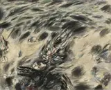 Herbert Kitzel, Ereignis II, 1962, Öl auf Hartfaser