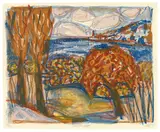 Otto Dix, Herbstlandschaft, 1965, Farblithografie auf Van Gelder-Bütten