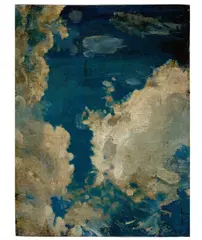 Deutsch, um 1900, Blick nach oben in den Sommerhimmel, Lackfarbe auf Holz