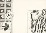 Uwe Lausen, Anna auf dem Bauch, 1965, Tusche und Tuschfeder über Bleistift auf Papier