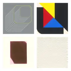 Mappenwerk, 8 Künstler, 1971, Mappenwerk mit 4 Farbserigrafien, 3 Farbradierungen und 1 Prägedruck auf Velin bzw. Karton von Günter Fruhtrunk, Erich Hauser, Thomas Lenk, Heinz Mack, Georg Karl Pfahler, Arnulf Rainer, Günther Uecker und Stefan Wewerka; in der Original-Pappmappe