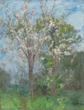 Dora Koch-Stetter, Baumblüte, 1912, Öl auf Leinwand, auf Holz aufgezogen