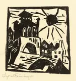 Lyonel Feininger, Das Tor, Ribnitz, 1918, Holzschnitt auf Bütten