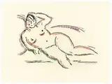 Liegender weiblicher Akt (linker Arm erhoben, mit der Hand hinter dem Kopf) by Alexej von Jawlensky, Um 1920, Farblithographie auf Velin, sold Nov 2015