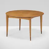 Gio Ponti, Dining table, model 2135, c. 1950, Italian walnut, brass