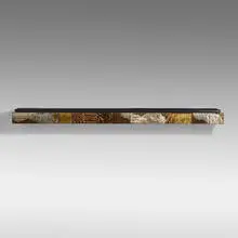 Large Patchwork wall-hanging shelf by Paul Evans, c. 1970, welded and patinated pewter, copper, and bronze, slate, sold Jan 2022