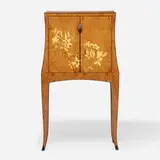 Silas Kopf, Azalea cabinet, 1987, Jarrah burl, ebony, and marquetry