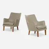 Arne Vodder, Lounge chairs, pair, 1953, leather, teak