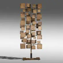 Harry Bertoia, Untitled (Monumental Multi-Plane Construction) from the First National Bank of Miami, 1958, melt-coated brass over steel