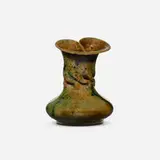 Bud vase by George E. Ohr, 1895-96, glazed earthenware, sold Jan 2022