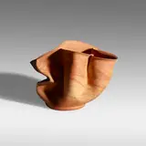 Exceptional vase by George E. Ohr, 1898-1910, scroddled bisque earthenware, sold Jan 2022
