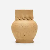 George E. Ohr, Tall vase, 1898-1910, bisque earthenware