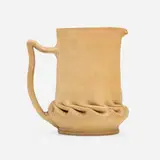 Pitcher by George E. Ohr, 1898-1910, bisque earthenware, sold Jan 2022