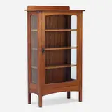 Charles Stickley, China cabinet, c. 1910, oak, glass, patinated copper