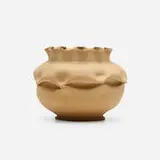 George E. Ohr, Vase, 1898-1910, scroddled bisque earthenware