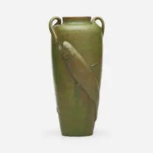 William J. Walley, Vase with fish, 1898-1919, glazed earthenware