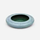 Zark Pottery, Low bowl with dragonflies, 1907-10, glazed earthenware